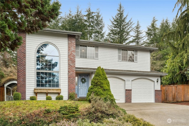 front of property featuring a garage