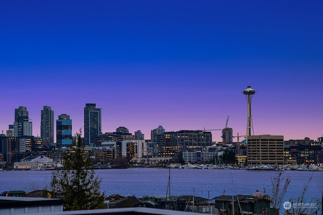 view of city featuring a water view