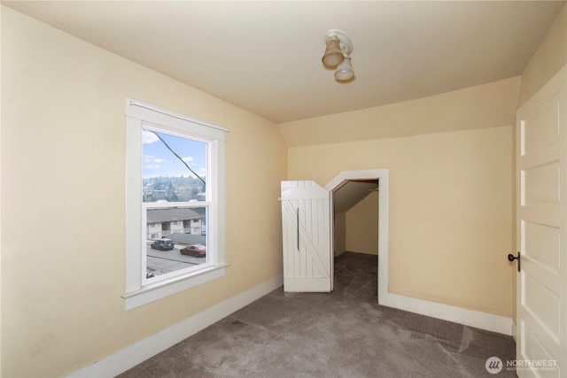 bonus room featuring carpet floors and baseboards