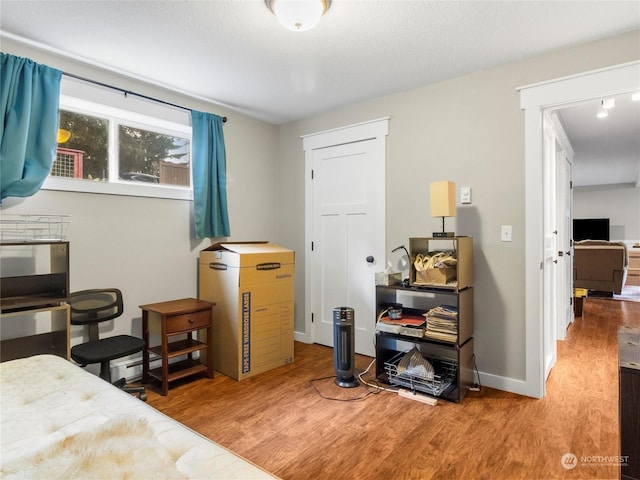 bedroom featuring wood-type flooring