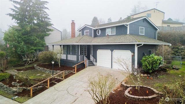 view of front of home featuring a garage