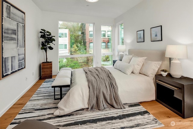 bedroom featuring light hardwood / wood-style floors