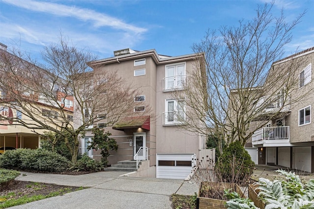 view of property featuring a garage