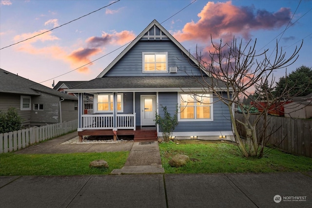 bungalow-style house with covered porch