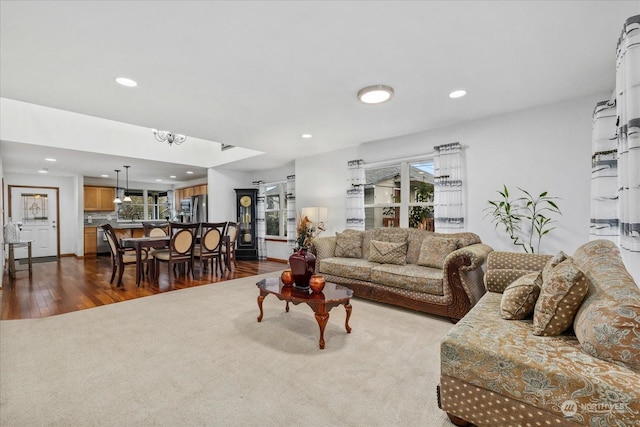 living room featuring hardwood / wood-style flooring