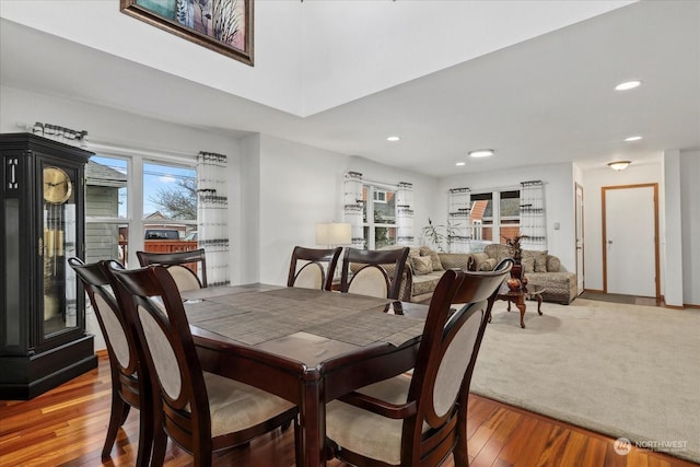 dining room with hardwood / wood-style flooring