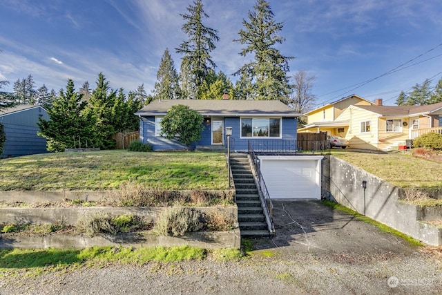 view of front facade with a front yard