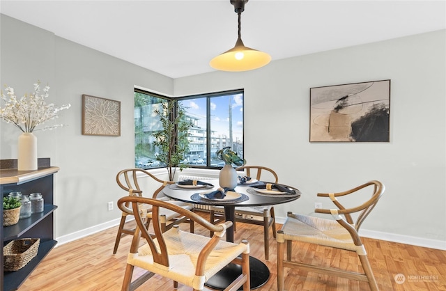 dining area featuring light hardwood / wood-style floors