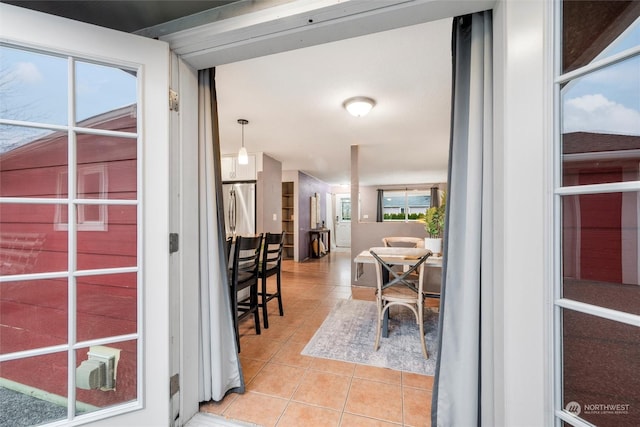 view of tiled dining room