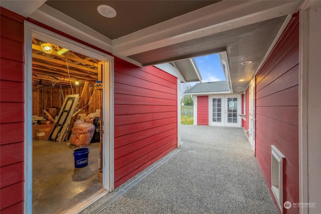 view of patio featuring french doors