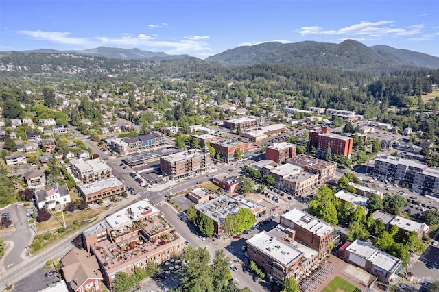 bird's eye view featuring a mountain view