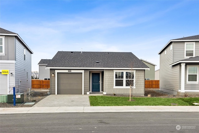 view of front of house with a garage