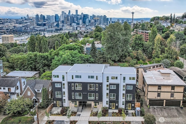 drone / aerial view featuring a view of city