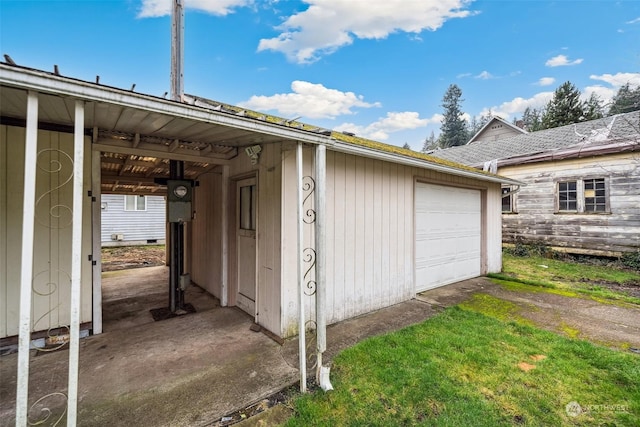 view of garage