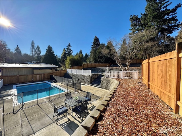 view of pool featuring a patio