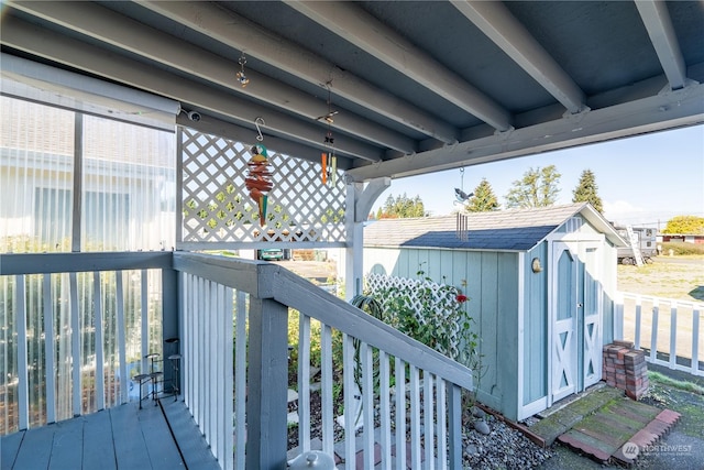 deck with a storage unit