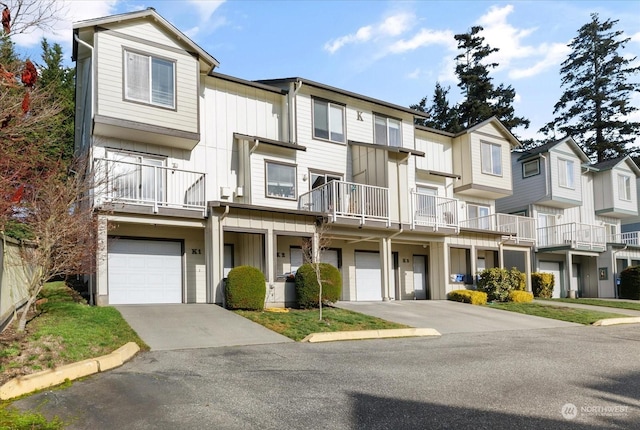 view of property featuring a garage