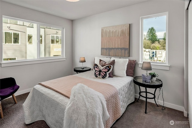 bedroom with carpet floors