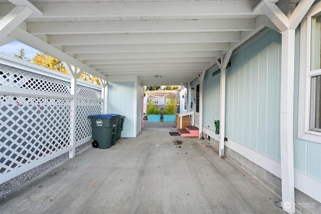 view of patio / terrace with a carport