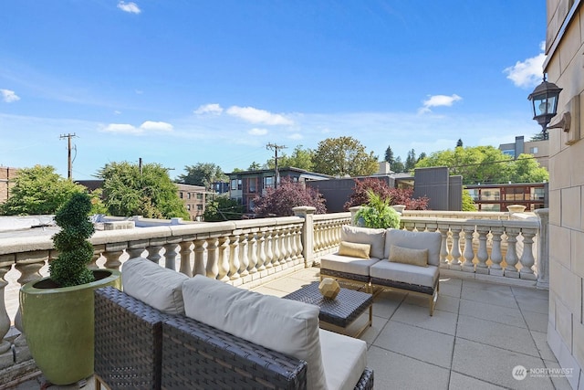 view of patio with an outdoor living space