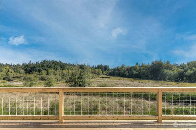 view of yard with a rural view