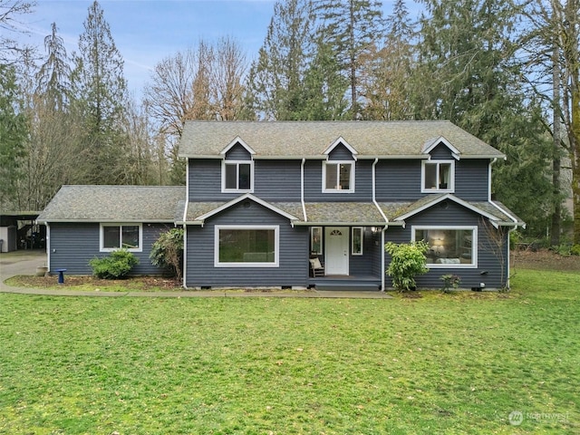 view of front of house with a front yard