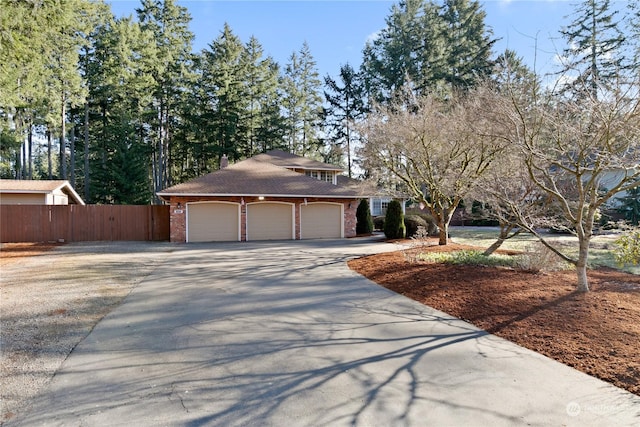 view of front of home with a garage