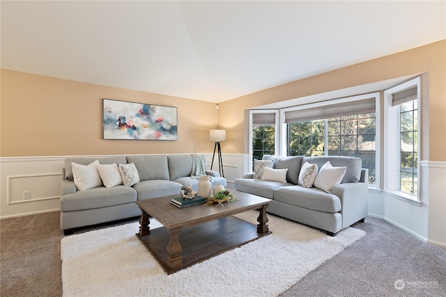 carpeted living room featuring a healthy amount of sunlight