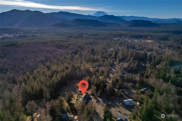 aerial view featuring a mountain view