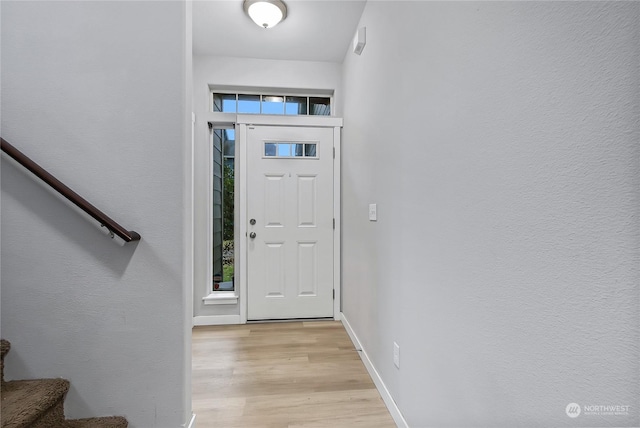 foyer featuring light hardwood / wood-style flooring