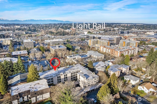 aerial view featuring a mountain view