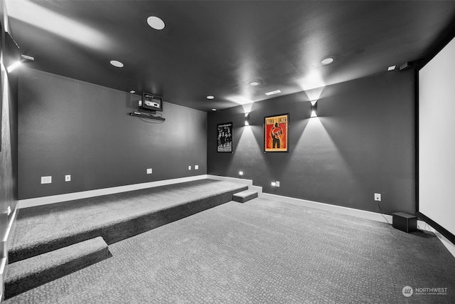 view of carpeted cinema room