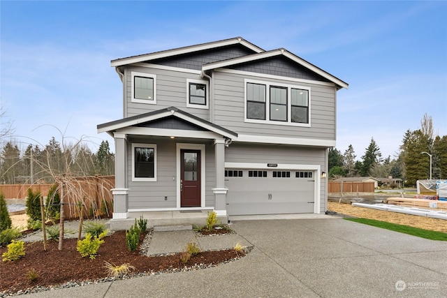 craftsman-style house with a garage