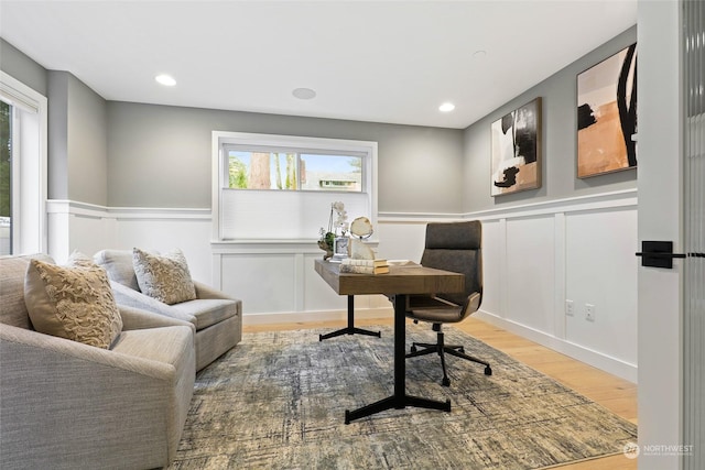 office featuring wood-type flooring