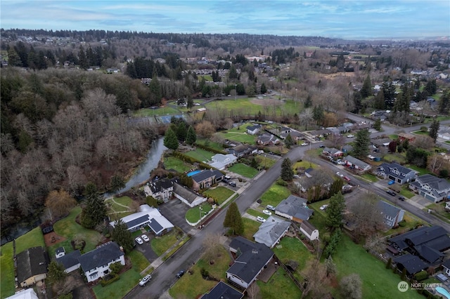 drone / aerial view with a residential view