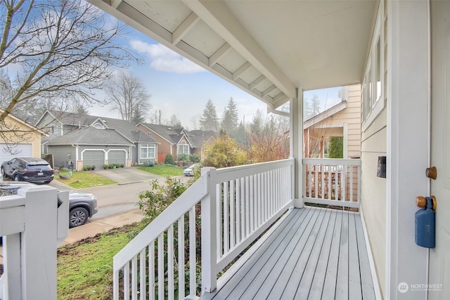 wooden deck with covered porch