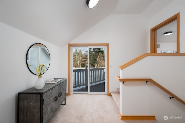 interior space featuring lofted ceiling