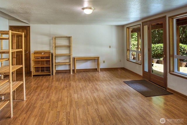 8917 SE Mcbreen Ln, Port Orchard, WA 98367 - empty room with a textured ceiling, plenty of natural light, and wood finished floors