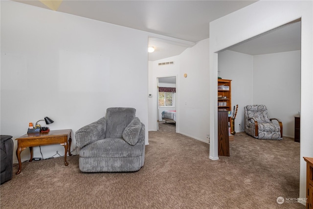 sitting room with carpet