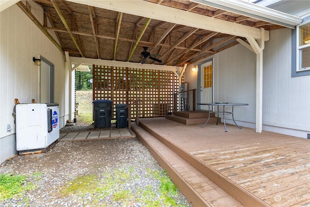 deck featuring ceiling fan