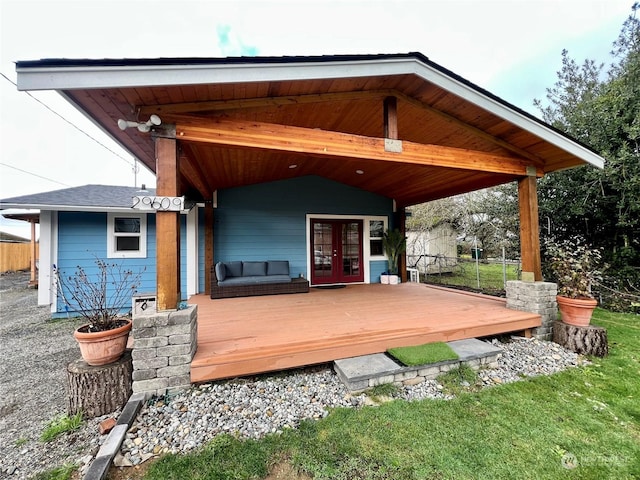 exterior space with french doors