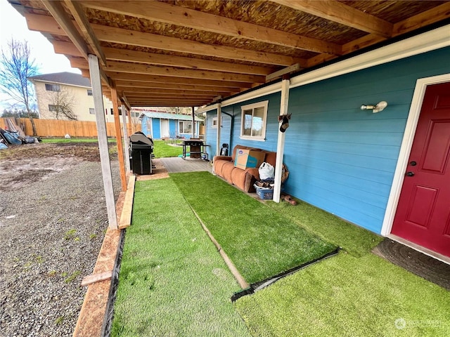 view of yard with a patio area