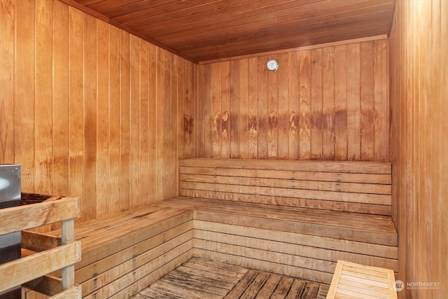 view of sauna