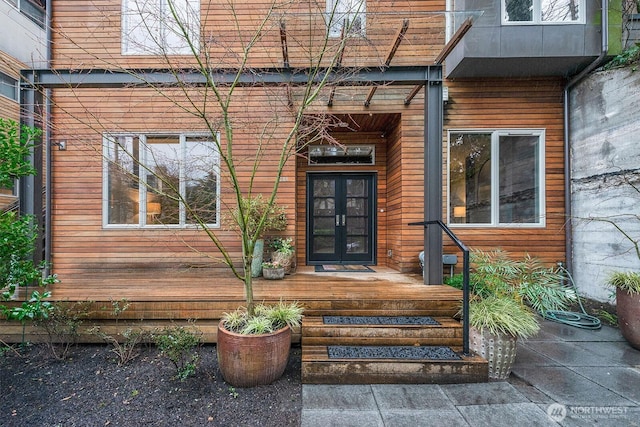 view of exterior entry with french doors