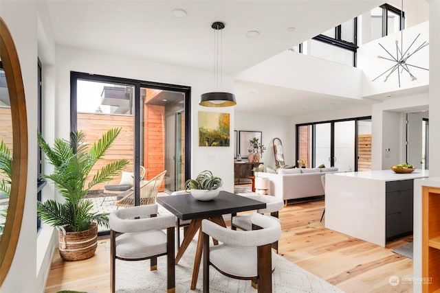 dining area featuring light hardwood / wood-style flooring