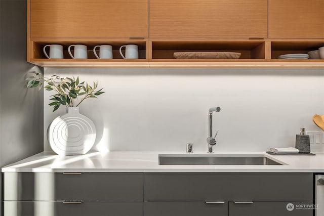 interior space featuring sink