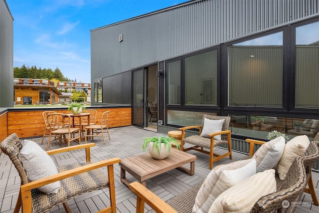 exterior space with an outdoor living space