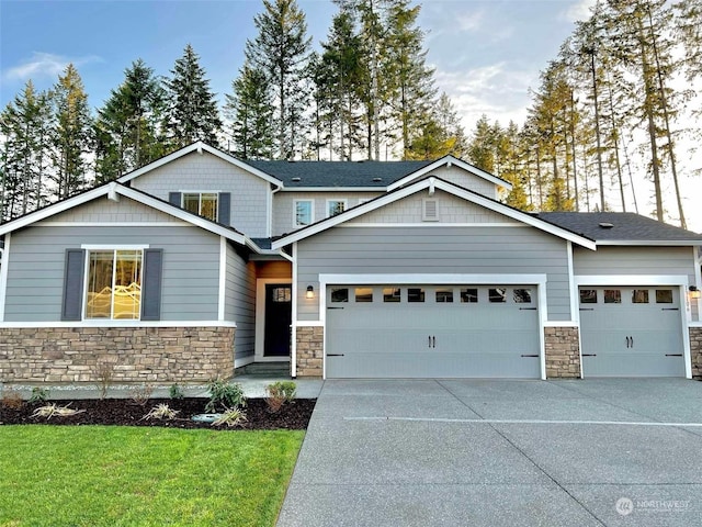 craftsman inspired home featuring a garage