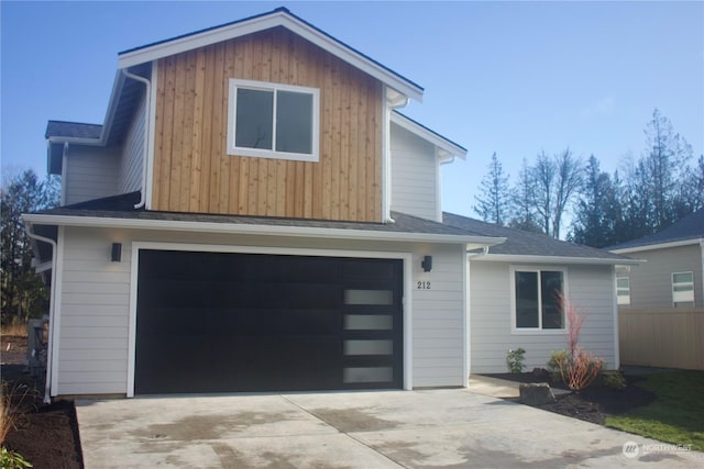 view of front of home with a garage