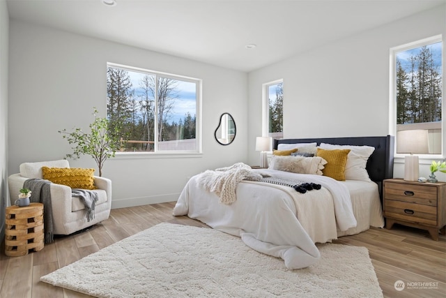 bedroom featuring light hardwood / wood-style flooring